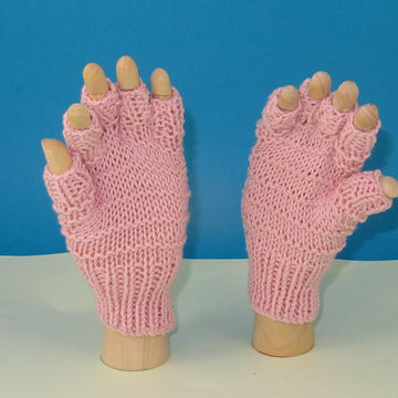 Simple Stripe Short Finger Gloves