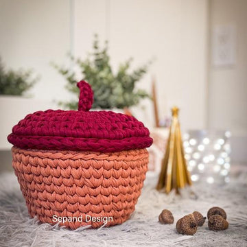 Recycled (t-shirt) yarn basket container-115