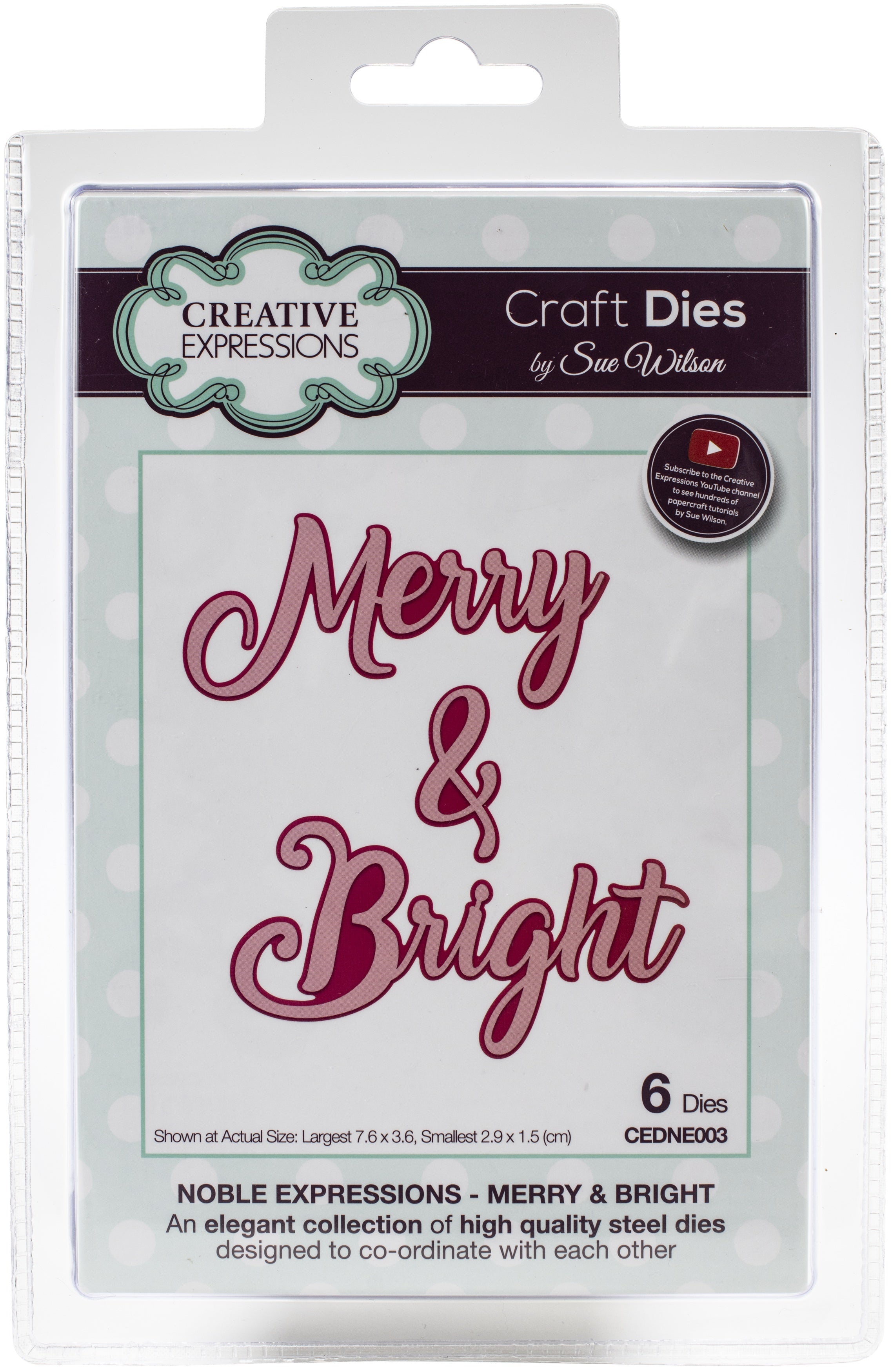 Creative Expressions Craft Dies By Sue Wilson - Noble Expressions-Merry & Bright