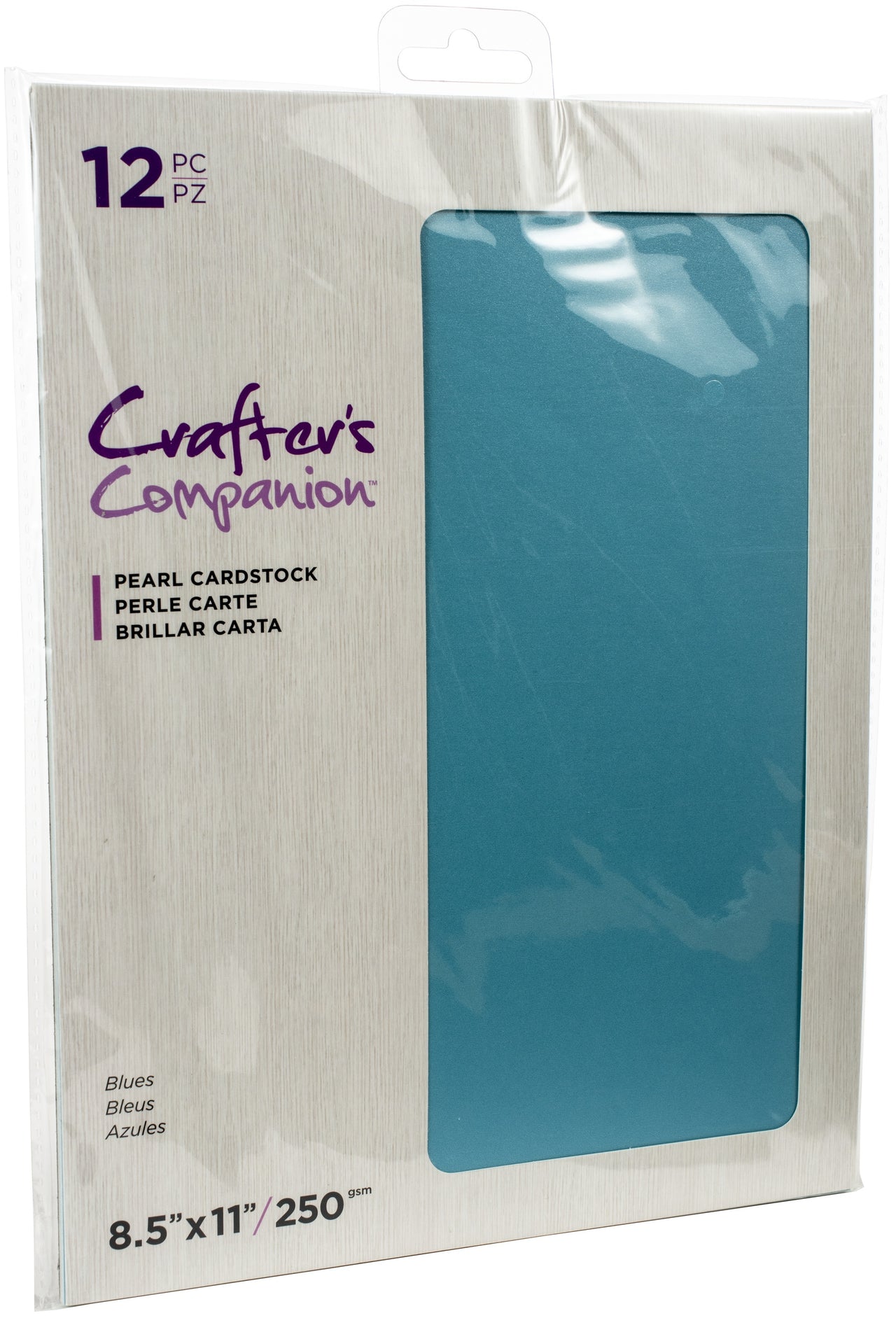 Crafter's Companion 8.5"X11" Pearl Cardstock 12/Pkg - Blue