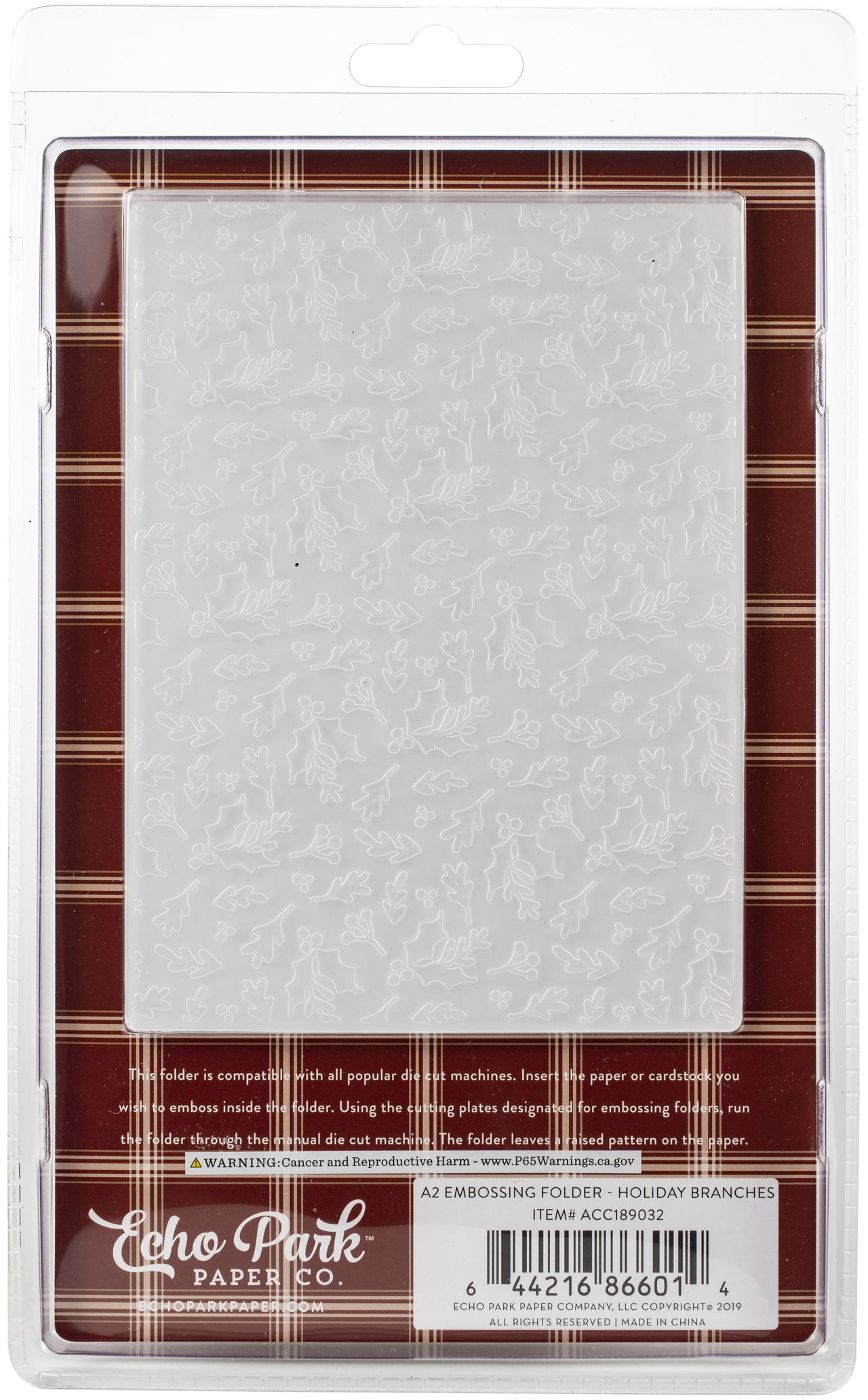 Echo Park Paper Echo Park Embossing Folder A2 - Holiday Branches