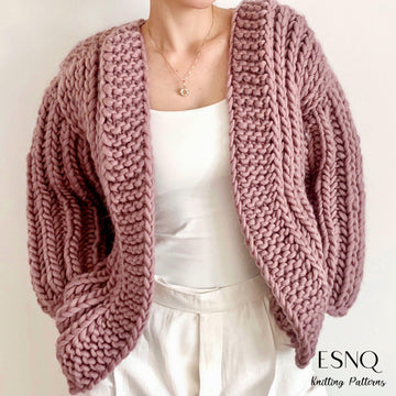 Serene chunky cardigan in English rib stitch