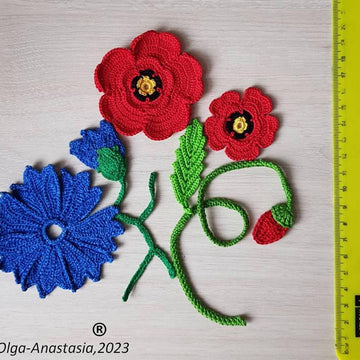 Bouquet of poppy and cornflower