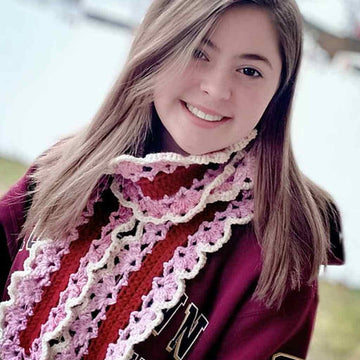 Blooming Hearts Scarf Crochet Pattern