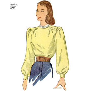 Simplicity 8736 Women's Vintage Blouses - Sewing Pattern