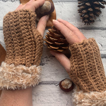Faux Fur Fingerless Gloves