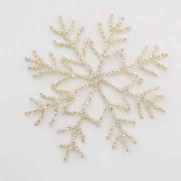 Wire Crocheted Sparkling Snowflake with Beads