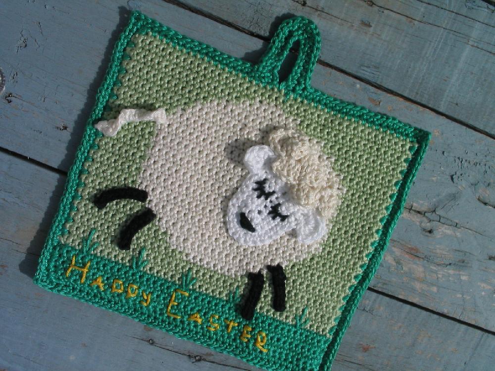 Larry Lamb Easter Potholder