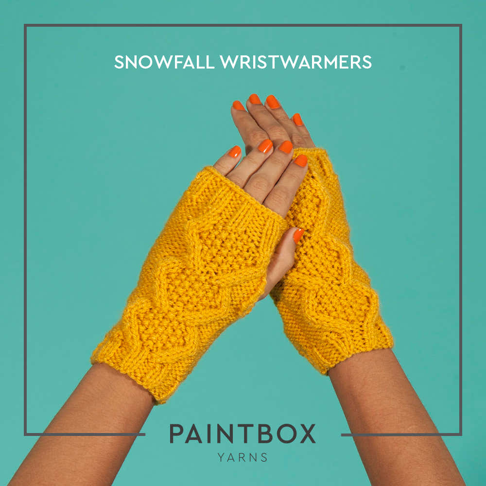 "Snowfall Wristwarmers" - Gloves Knitting Pattern For Women in Paintbox Yarns Simply Aran - Aran-Acc-003