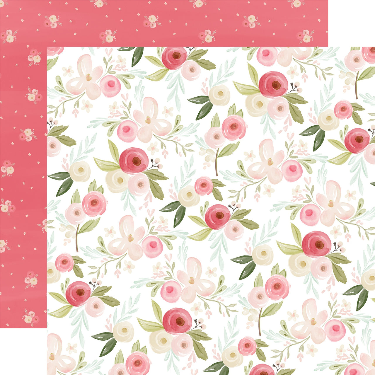 Echo Park Paper Flora No. 3 Double-Sided Cardstock 12"X12" 25/Pkg - Subtle Large Floral
