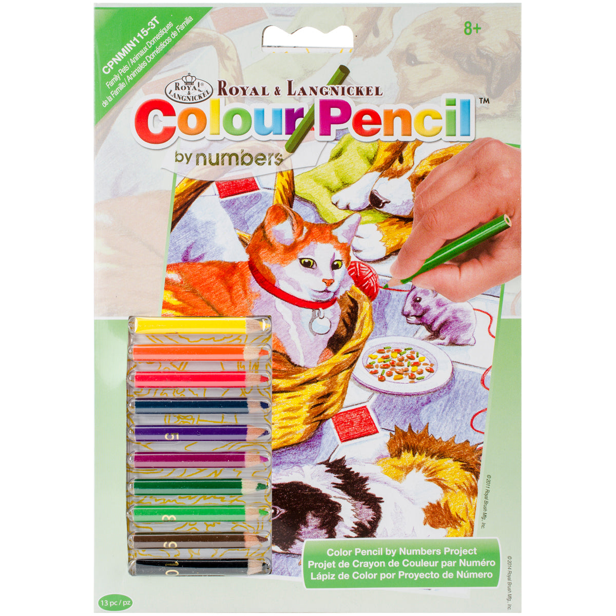 Royal Brush Mini Color Pencil By Number Kit 5"X7" - Family Pets