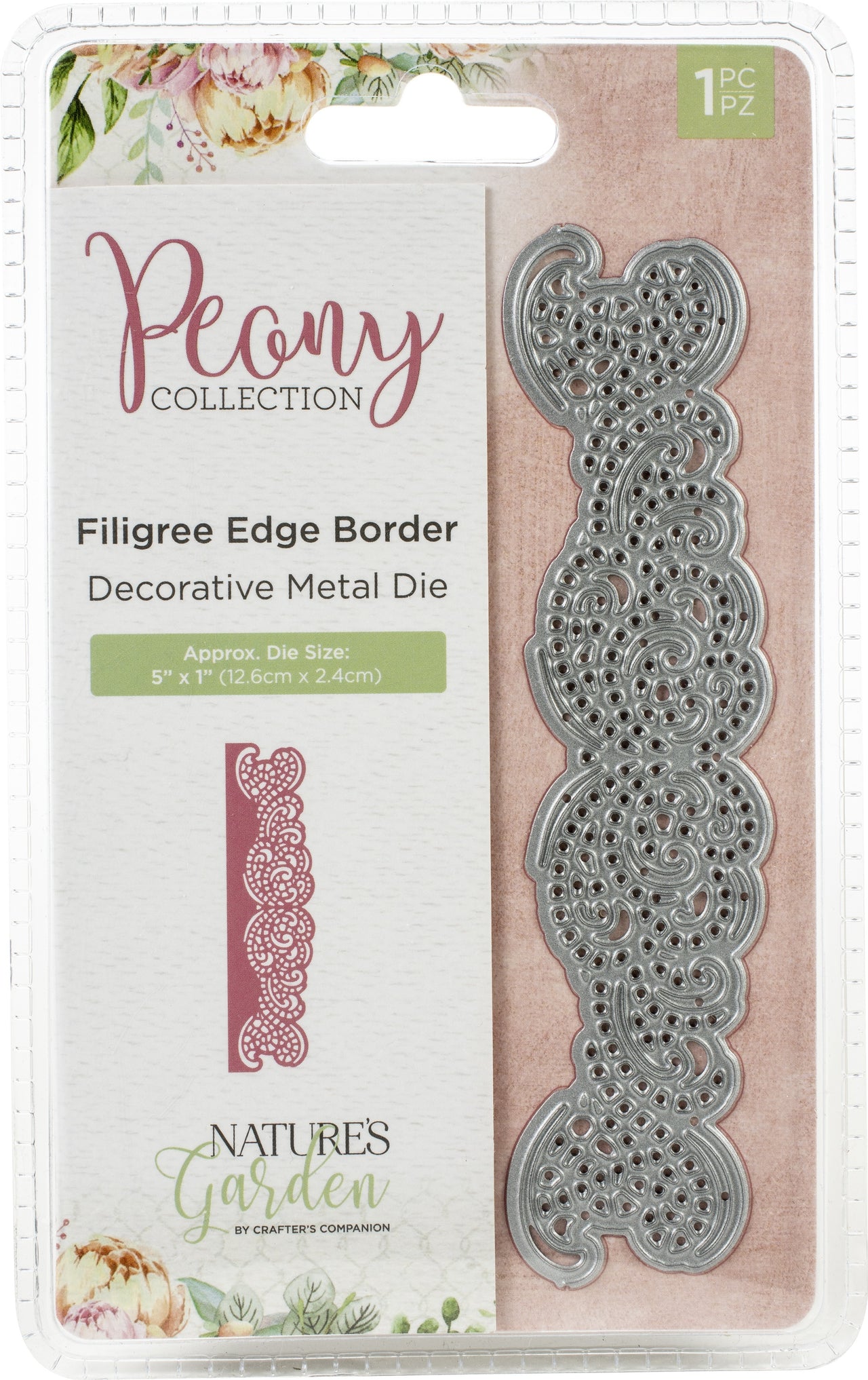 Crafter's Companion Nature's Garden Peony Border Die - Filigree Edge