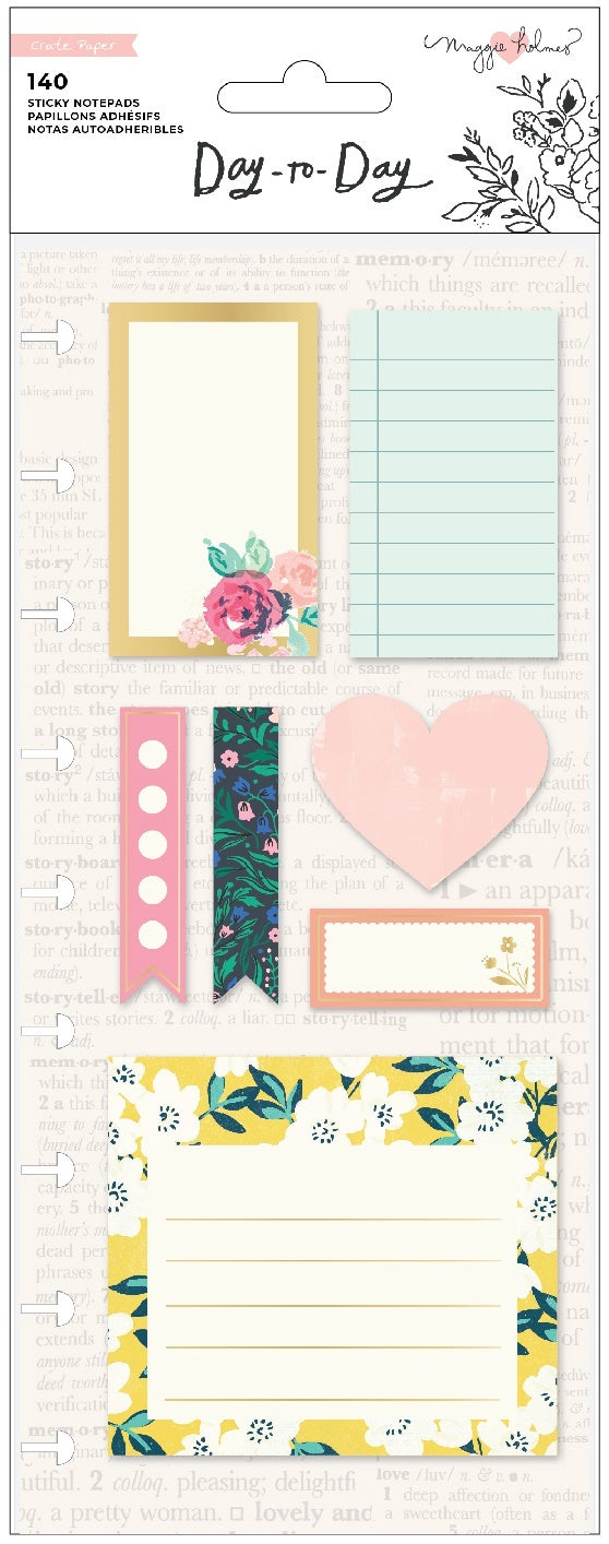 American Crafts Maggie Holmes Day-To-Day Sticky Notes 140/Pkg - Heart