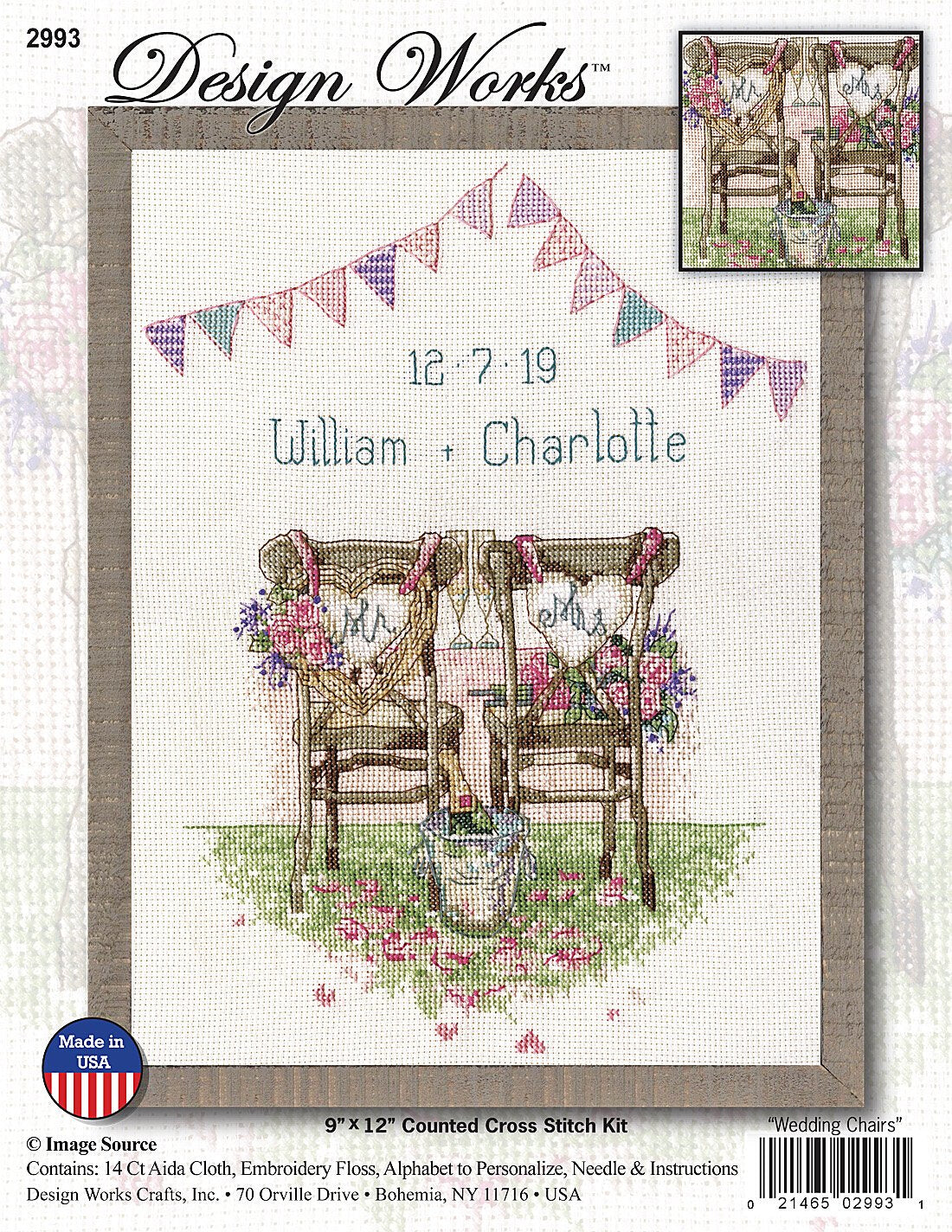 Design Works Wedding Chairs Cross Stitch Kit - 9 x 12