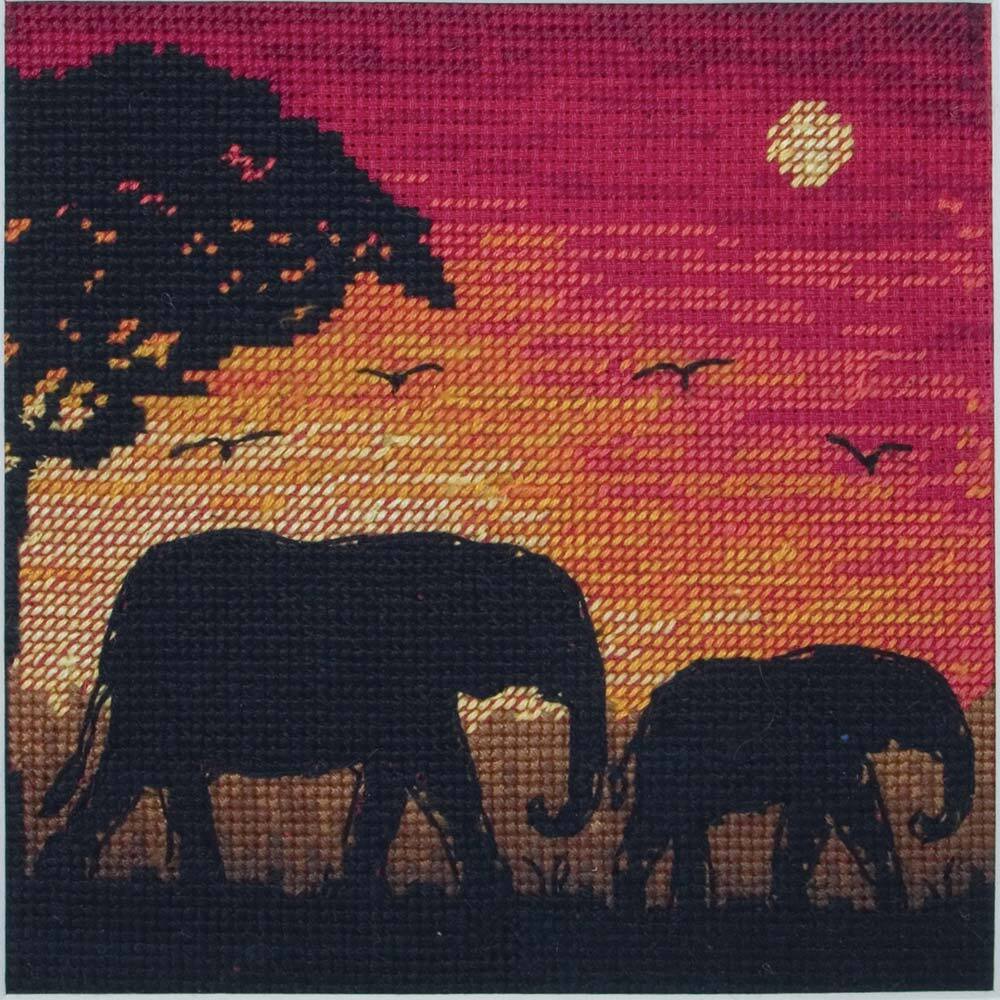 Anchor Elephant Silhouette Cross Stitch Kit