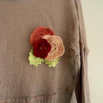 Crochet Autumn Brooch