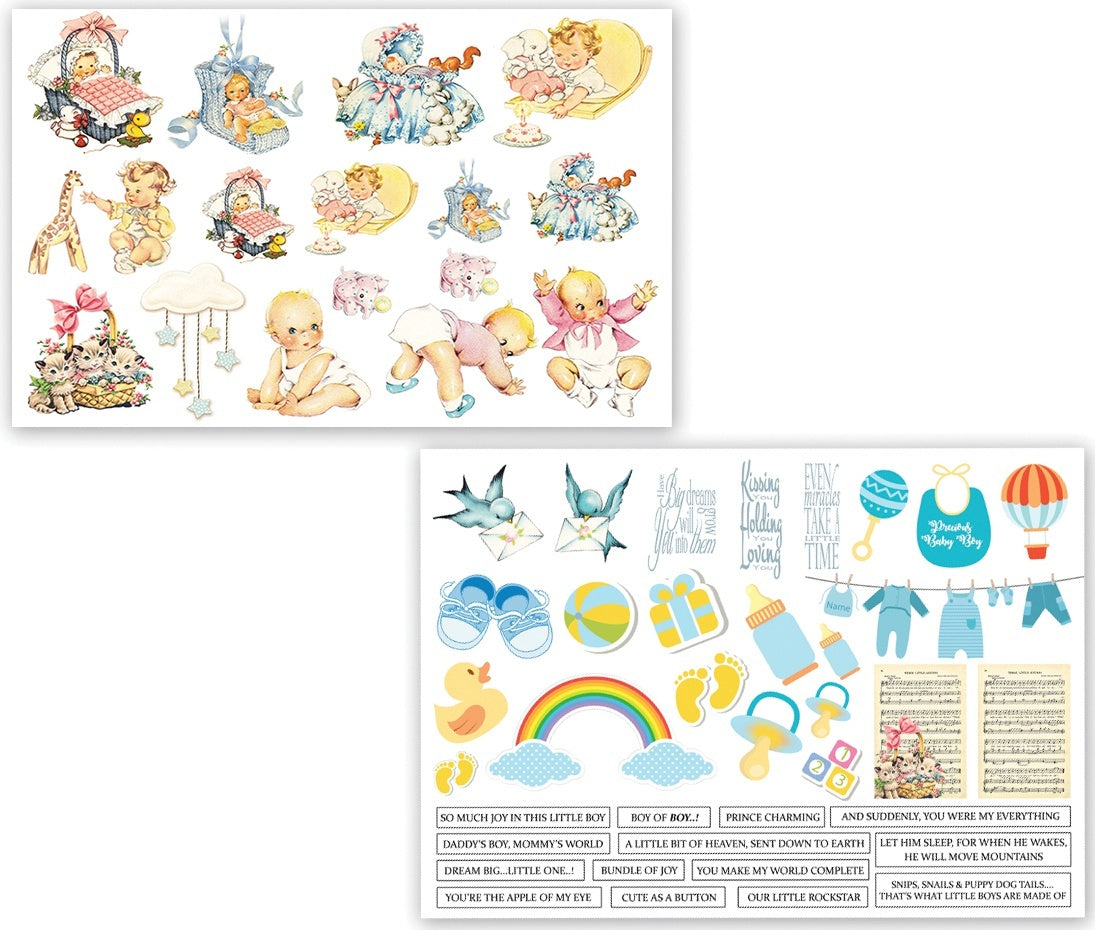 Dress My Craft Image Sheet 240gsm A4 2/Pkg - Precious Baby Boy