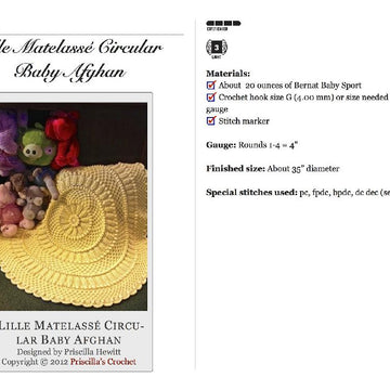 Lille Matelassé Circular Baby Afghan