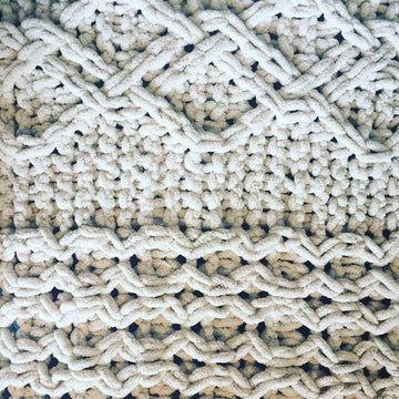 Irish Aran Diamond and Honeycomb Blanket