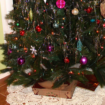 Cranberry Pineapple Christmas Tree Skirt
