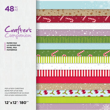 Crafter's Companion Printed Single-Sided Paper Pad 12"X12" - Pop-Up Box Christmas