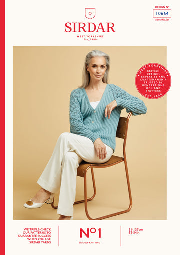 Lace Balloon Sleeve Cardi in Sirdar No.1 - 10664 - Downloadable PDF