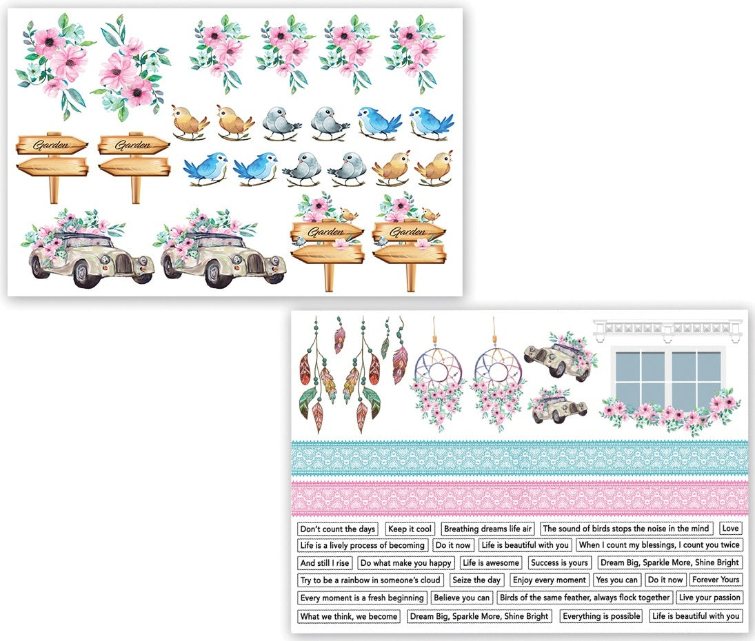 Dress My Craft Image Sheet 240gsm A4 2/Pkg - Magnolias