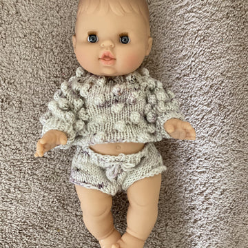 Woodland Popcorn Sweater and Bloomers for Dolls