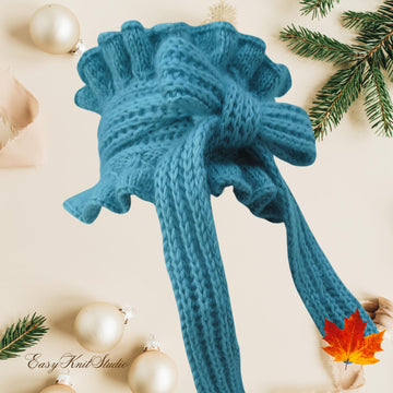 Ruffled Scarf Knitting Pattern – Neck Warmer