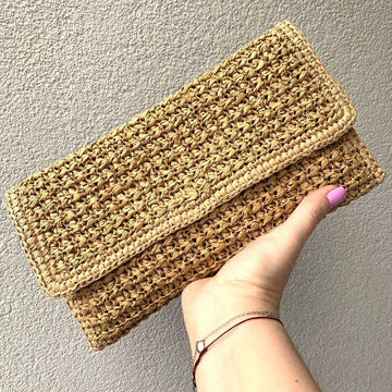 Raffia clutch bag 1