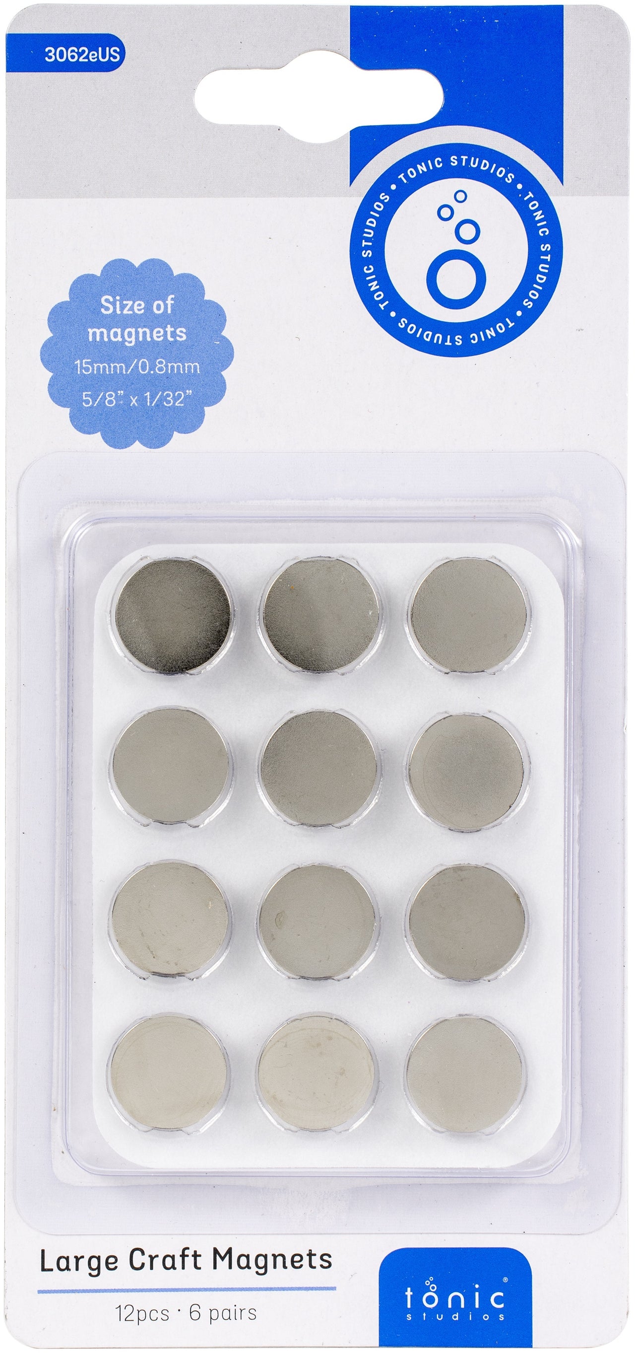 Tonic Studios Large Craft Magnets 15mm 6/Pkg - 622944