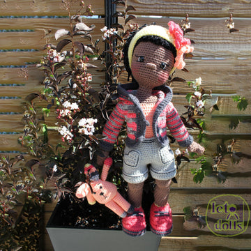 21 inch crochet doll pattern PDF, Large amigurumi doll, Khira