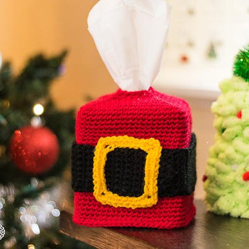 Santa Belt Tissue Box Cover