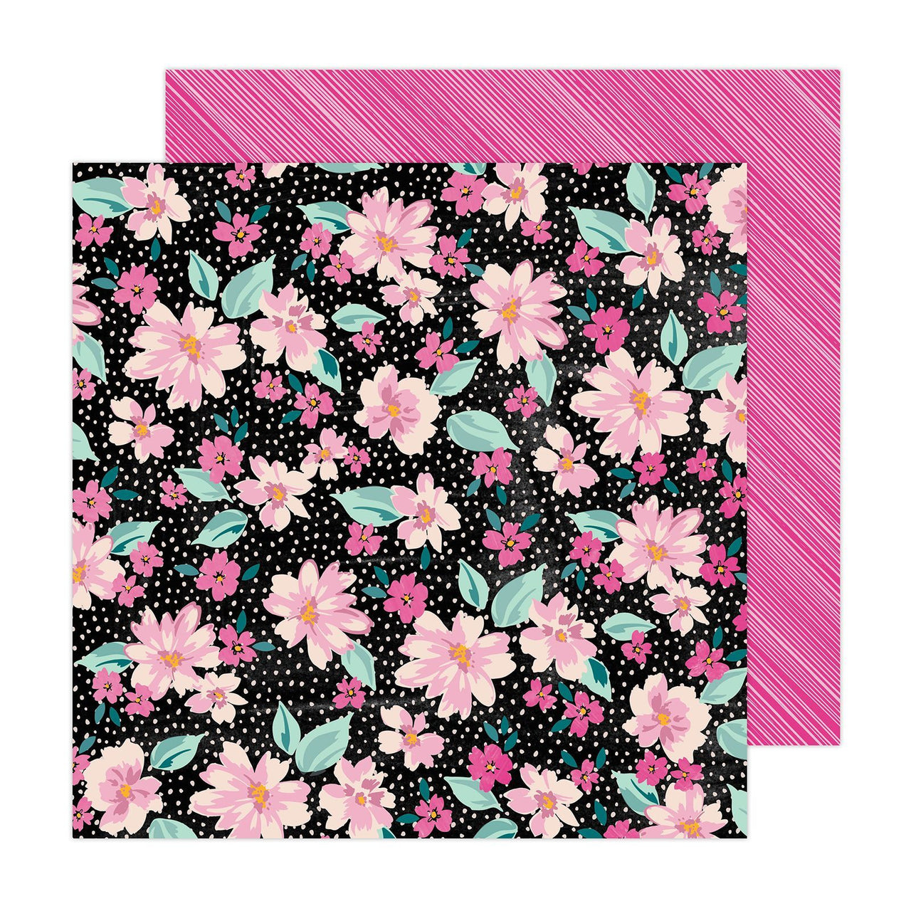 American Crafts Amy Tangerine - Brave + Bold Midnight Garden 12"x12" Cardstock
