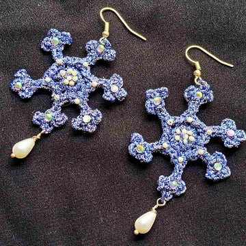 Baby Snowflake Earrings Crochet Pattern