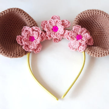 Crochet Mouse Ears Headband