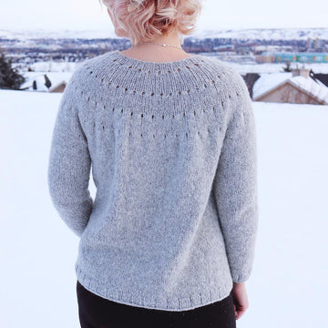 Easy Eyelet Yoke Sweater