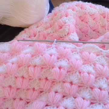 Puff Hearts Baby Blanket