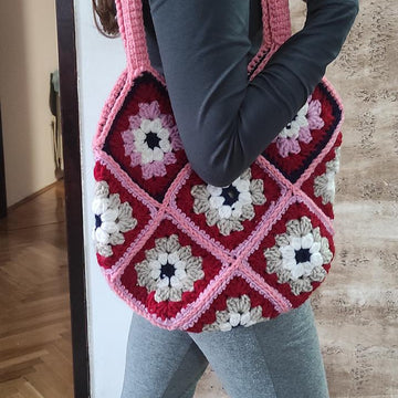 Square granny purse hand bag