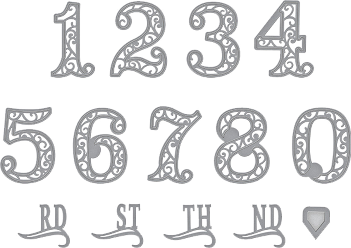 Spellbinders Shapeabilities Dies - Filigree Numbers