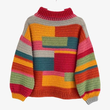 Fluffy Day Colour Block Sweater