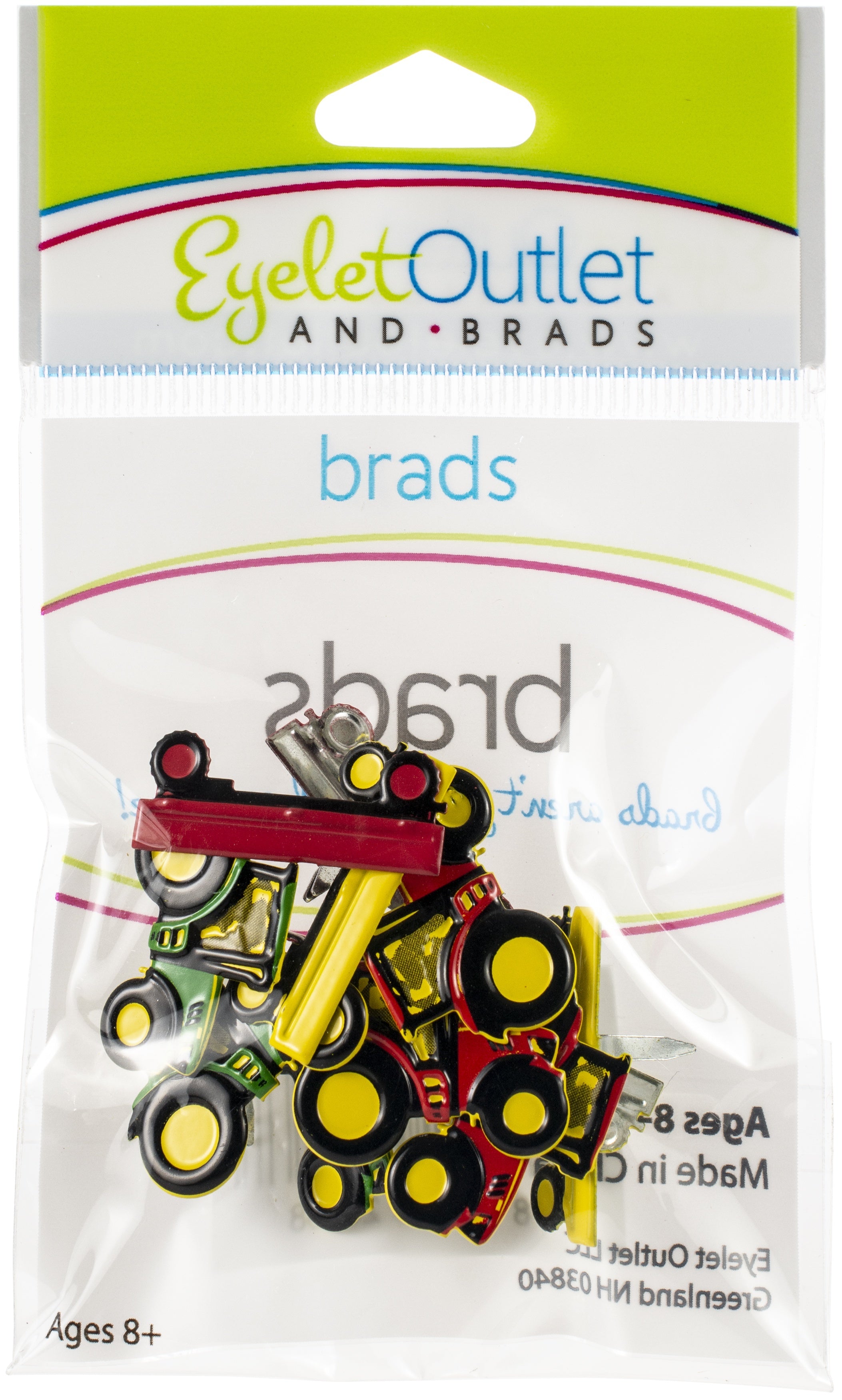 Eyelet Outlet Shape Brads 12/Pkg - Tractor