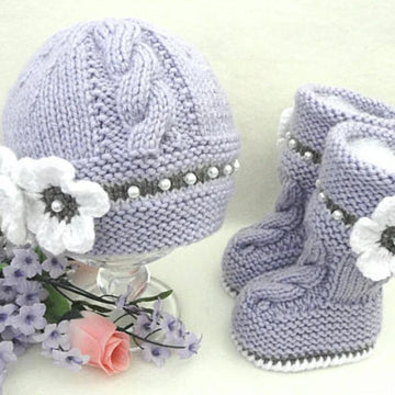 Knitted Baby Hat, Knitted Baby Booties