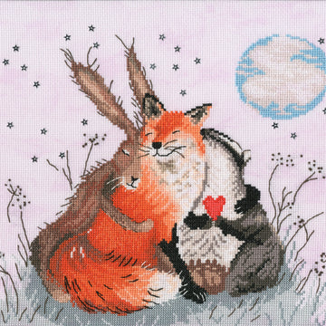 Bothy Threads Peace And Huggles Cross Stitch Kit - 26cm x 26cm