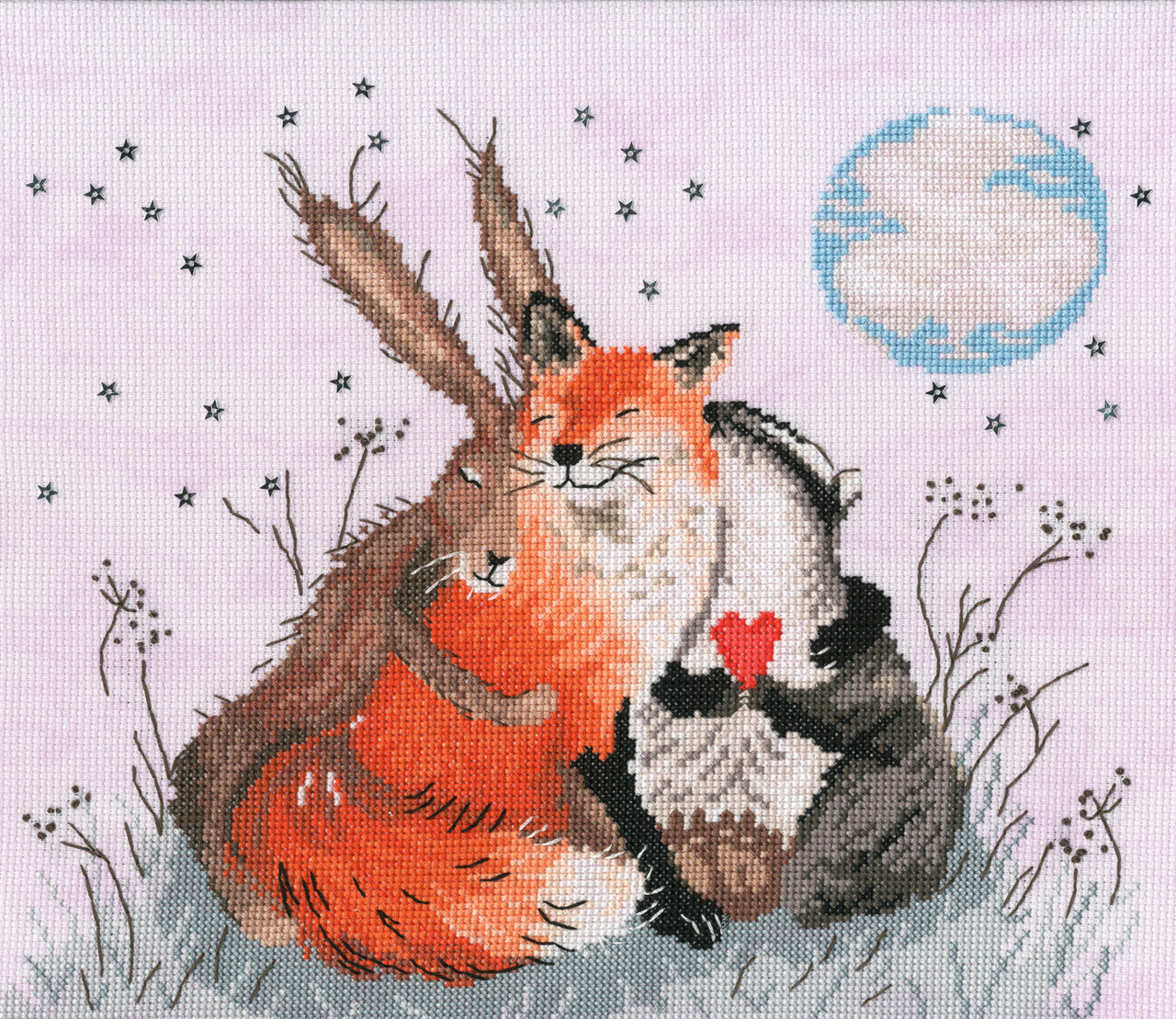 Bothy Threads Peace And Huggles Cross Stitch Kit - 26cm x 26cm