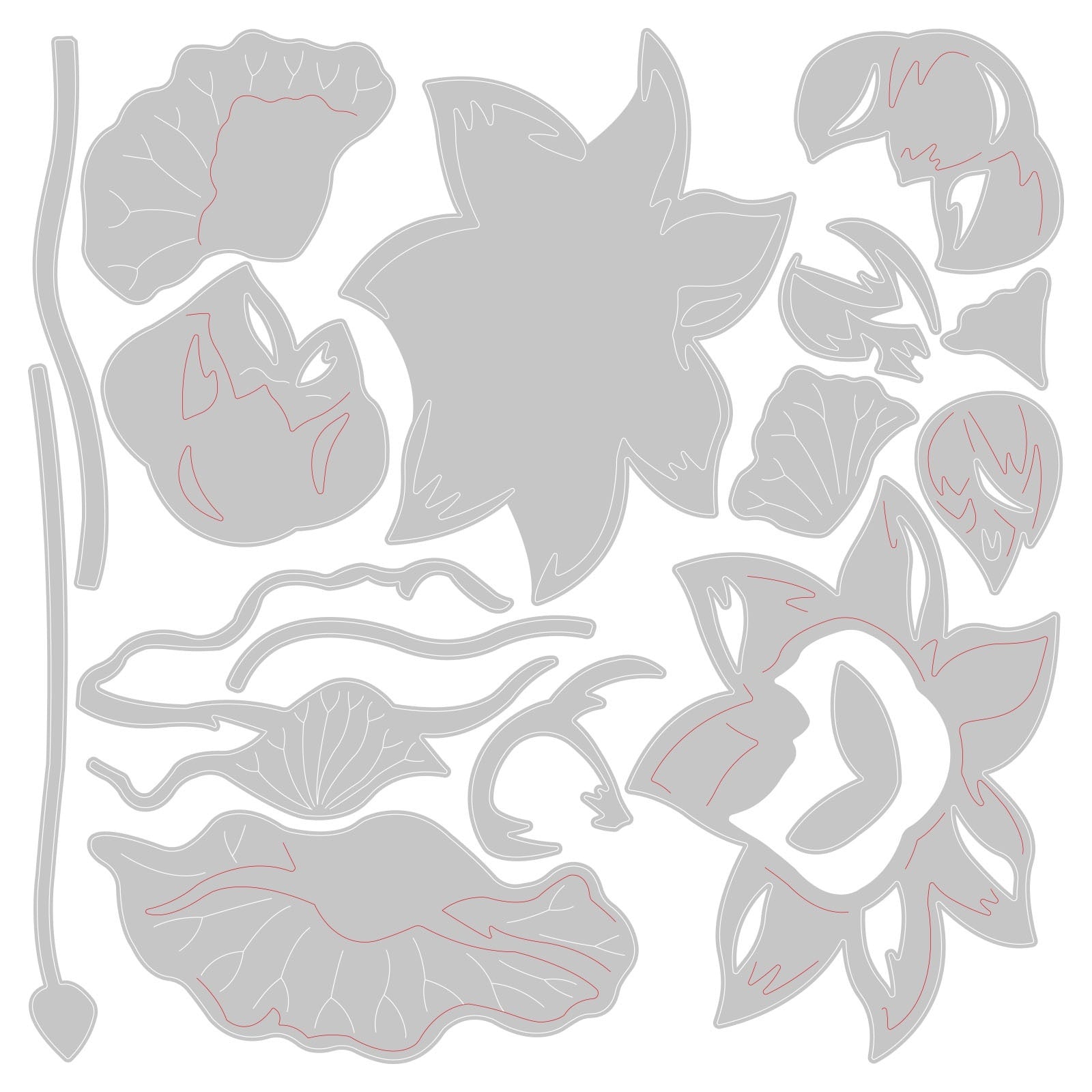 Sizzix Thinlits Dies By Jen Long 3/Pkg - Floral Blossom