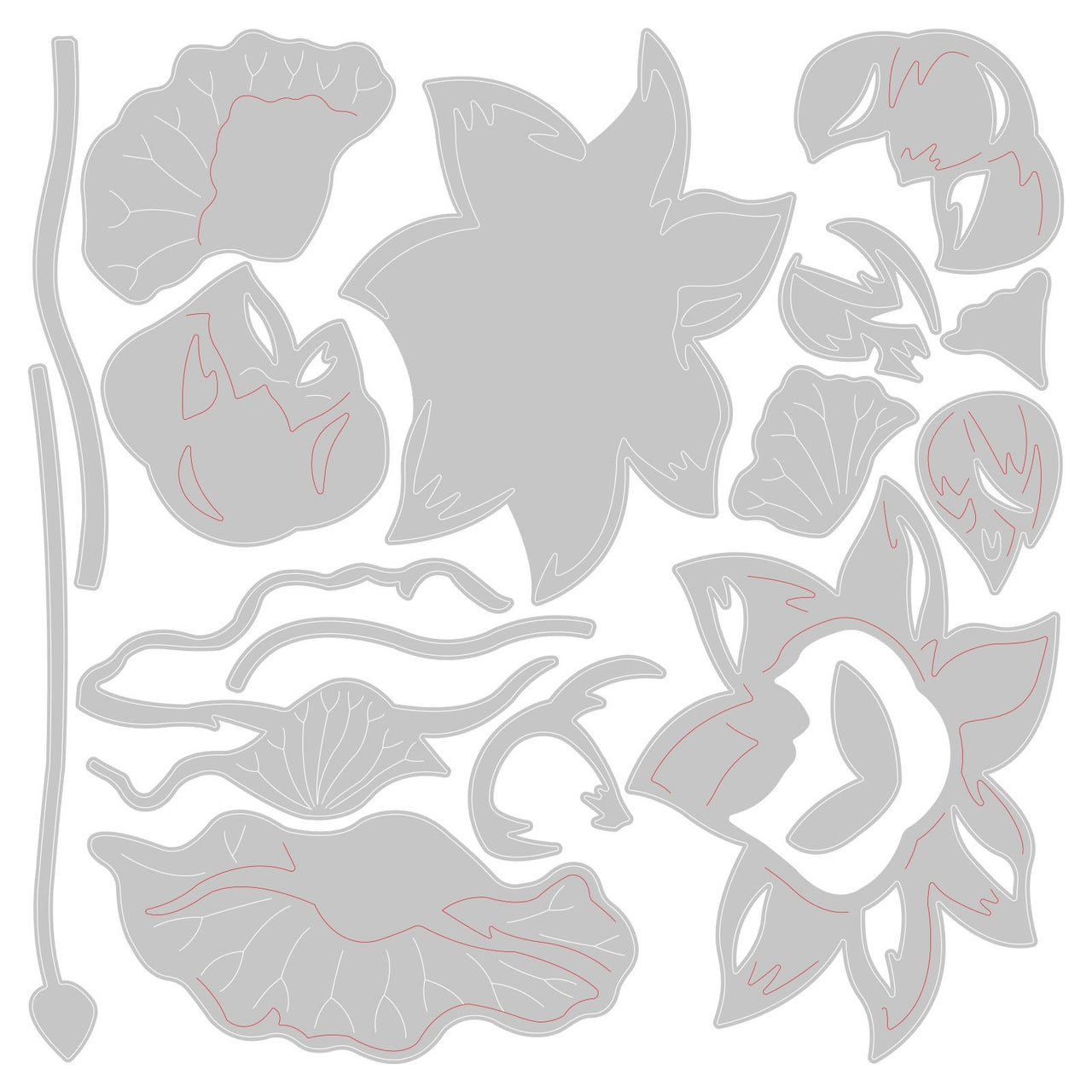 Sizzix Thinlits Dies By Jen Long 3/Pkg - Floral Blossom