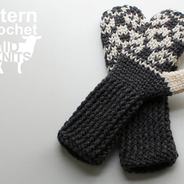 Floral Fair Isle Crochet Mittens (2016002)