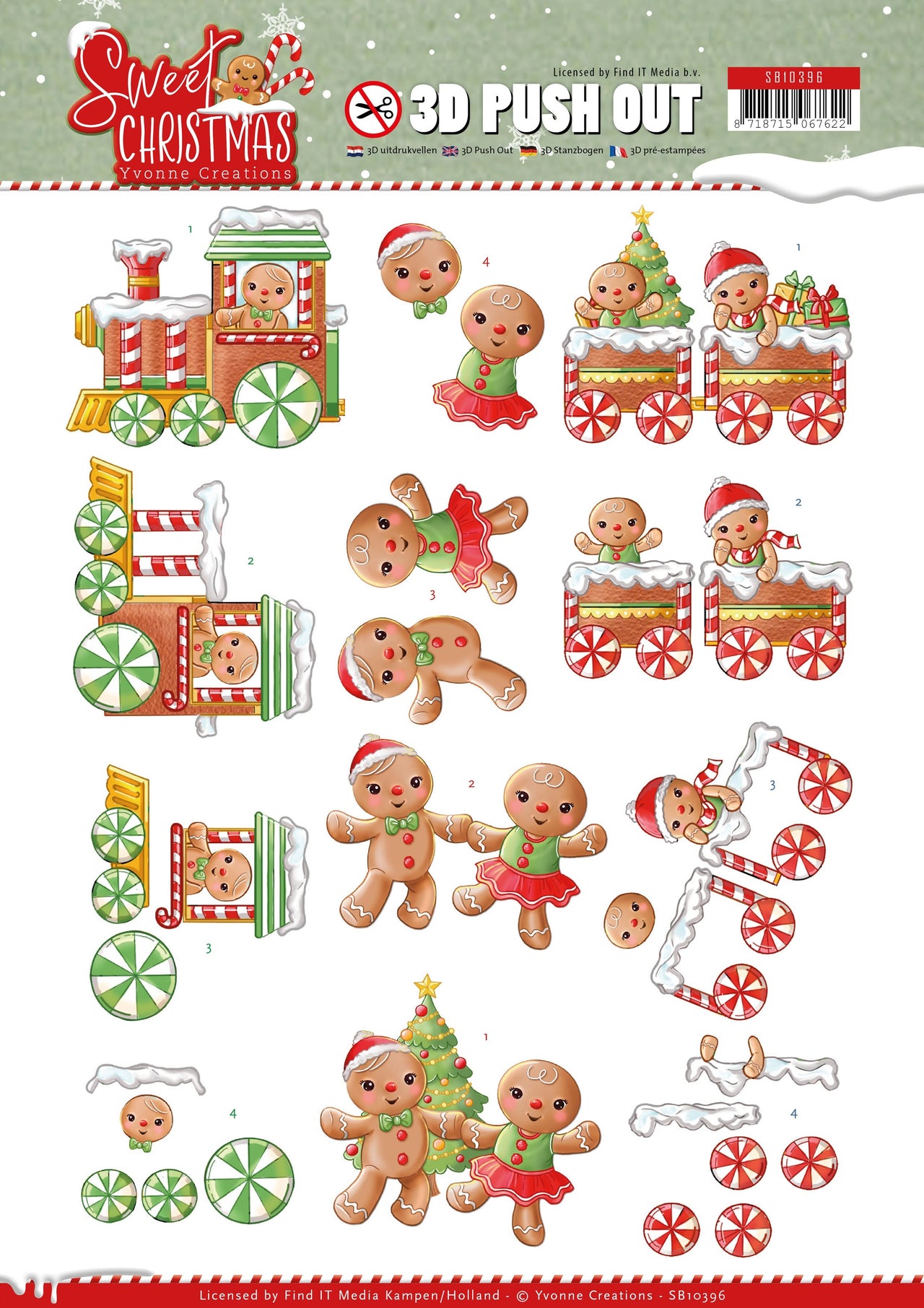 Find It Trading Yvonne Creations Punchout Sheet - Sweet Cookies, Sweet Christmas