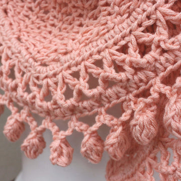 Peach Pom-Pom Shawl